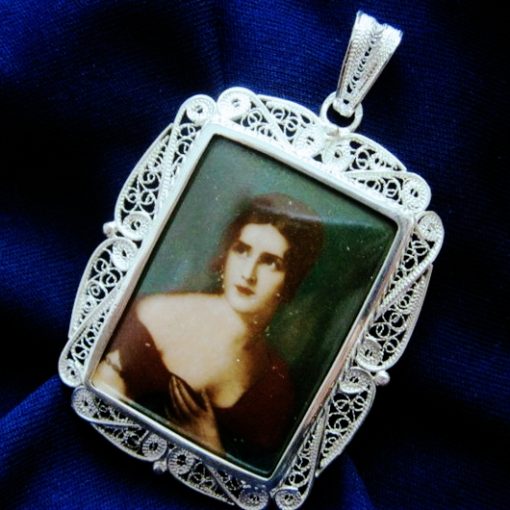 Sterling Silver filigree Cameo pendants