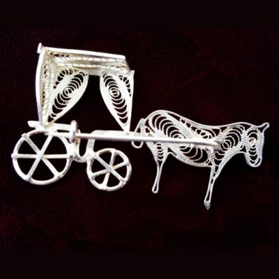 Sterling Silver filigree brooch Karrozin