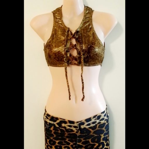 Attitude gold top Zany leopard pants Vintage Australian made