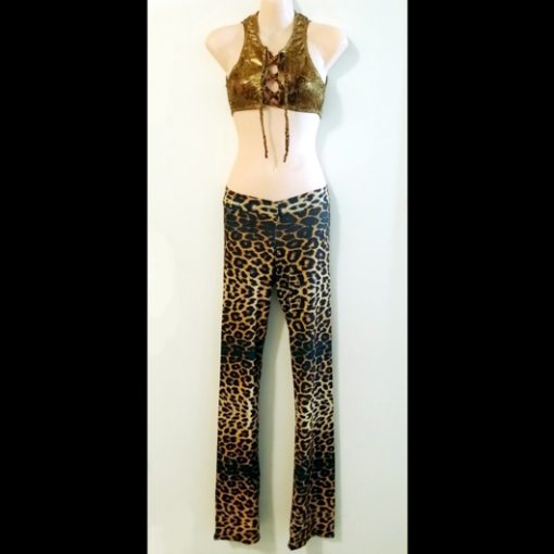 Attitude gold top Zany leopard pants Vintage Australian made