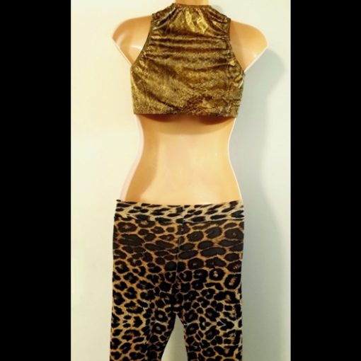 Attitude gold top Zany leopard pants Vintage Australian made, back