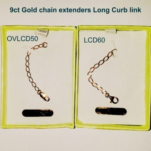 9ct gold extender Chains long Curb diamond cut