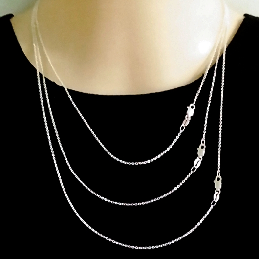 Chain Sterling Silver hammered trace diamond cut