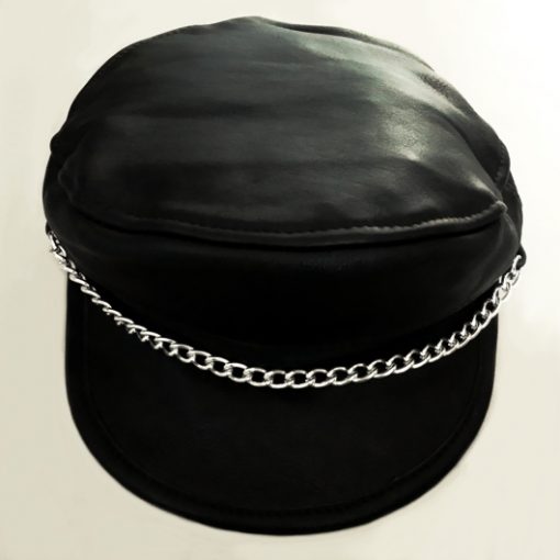 Leather hat top skirt Vintage clothing 3 piece outfit, cap hat