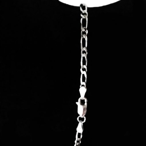 Chain Sterling Silver Figaro 11 bevelled 2.8mm 45cm (BFD81) clasp