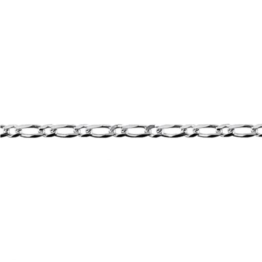 Chain Sterling Silver Figaro 11 bevelled 2.8mm 45cm (BFD81)