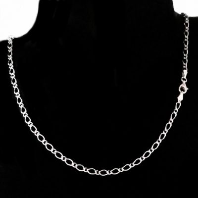 Chain Sterling Silver Figaro 11 oval 3.4mm 45cm (OF81)