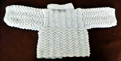 Hand knit baby jacket 4 ply soft wool pastels