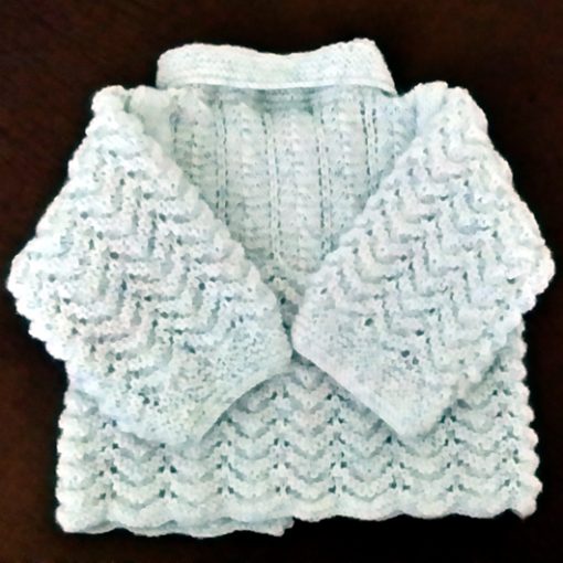 Hand knit baby jacket 4 ply soft wool pastels