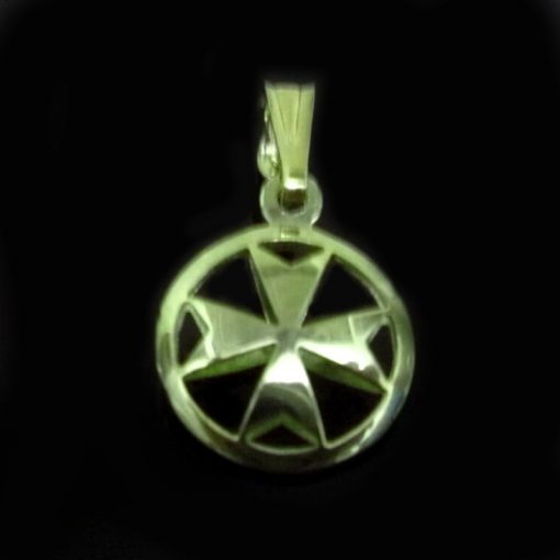 9ct Gold Maltese Cross double sided pendant