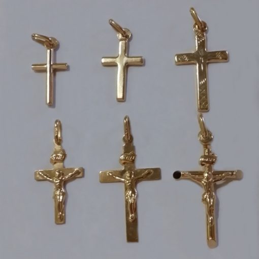9ct 9kt Gold Cross and Crucifix pendants