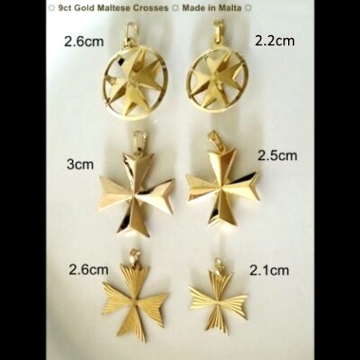 9ct Gold Maltese Cross pendants