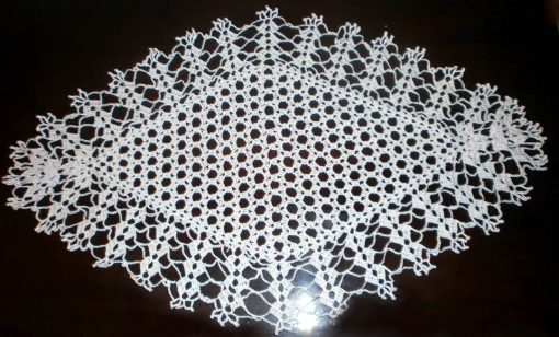 Maltese doily mat handmade white Diamond