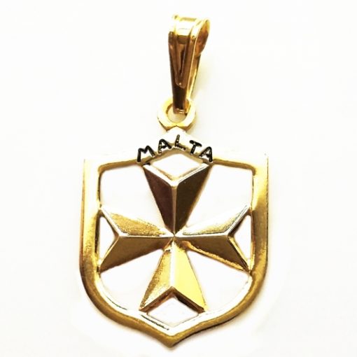 9ct Gold Maltese Cross Coat of Arms pendant