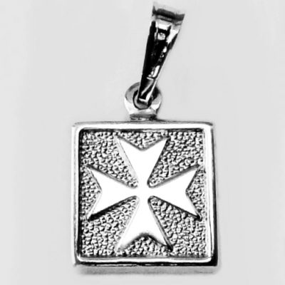 Maltese Cross pendant Sterling Silver square