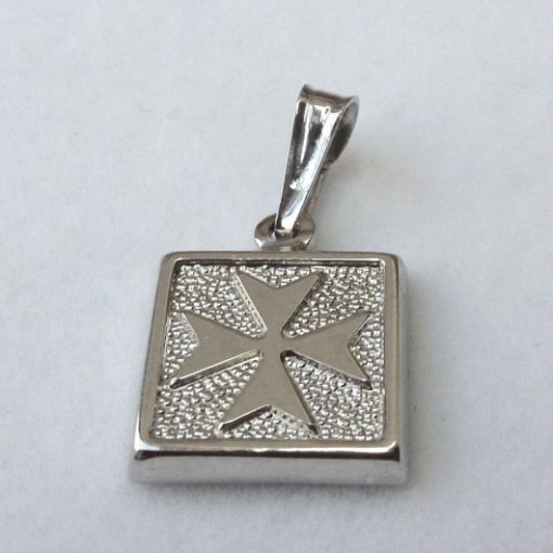 Maltese Cross pendant Sterling Silver square