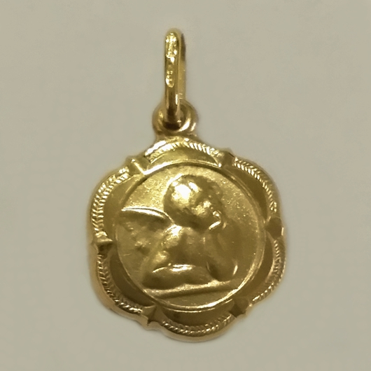 9ct Gold Angel medallion pendant