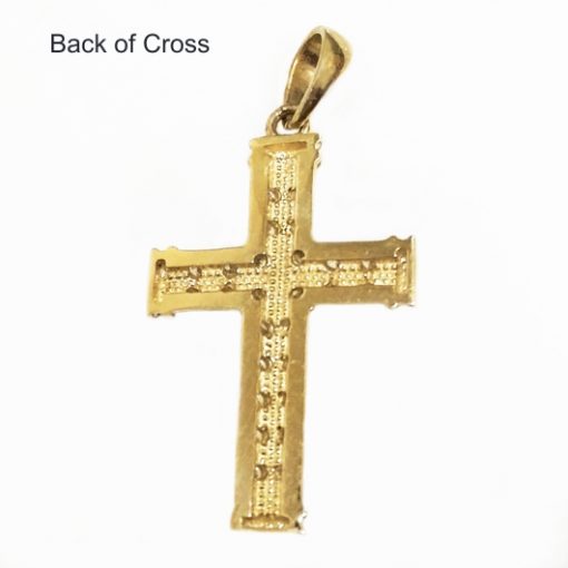 9ct 9kt yellow Gold Cross pendant sparkling stones