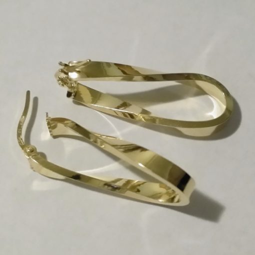 9ct 9kt Gold earrings Eternity Swirl Italy