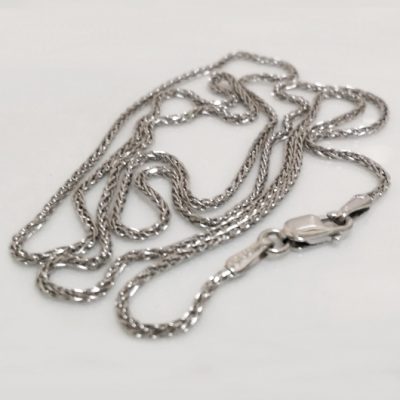 9ct white Gold chain Spiga diamond cut 55cm