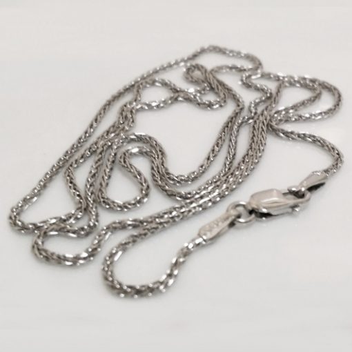 9ct white Gold chain Spiga diamond cut 55cm