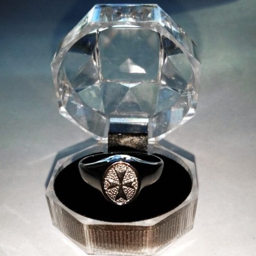 Maltese Cross ring Sterling Silver oval