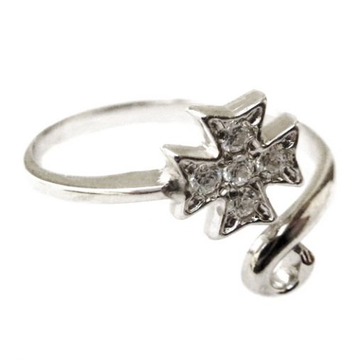 Maltese Cross ring Sterling Silver adjustable