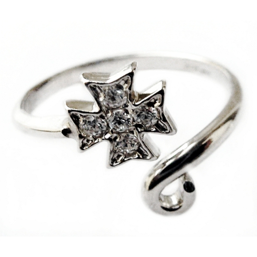 Maltese Cross ring Sterling Silver adjustable