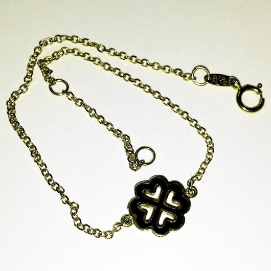 9ct 9kt Gold bracelet Greek Cross hearts ALORO