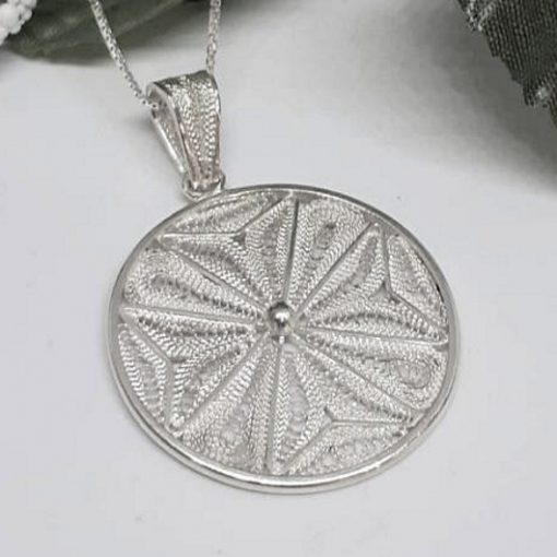 Maltese Cross filigree pendant Sterling Silver 2.4cm