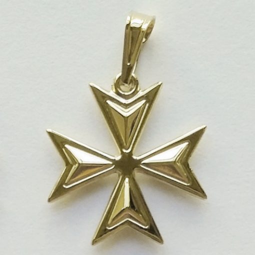 9ct Gold Maltese Cross Amalfi pendant 1.8cm