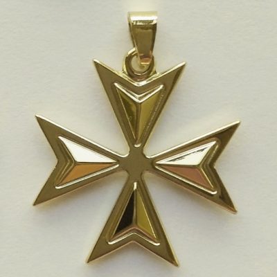 9ct Gold Maltese Cross Amalfi pendant 2.6cm