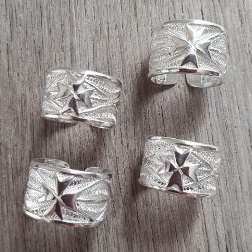 Filigree ring Maltese Cross Sterling Silver