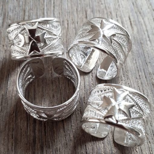 Filigree ring Maltese Cross Sterling Silver