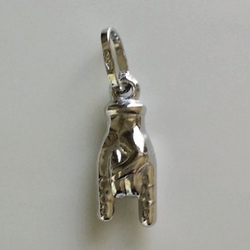 9ct white Gold Cornuto pendant charm