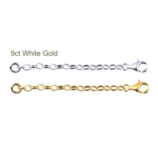 9ct gold extender Chain oval Belcher BO1 White Gold