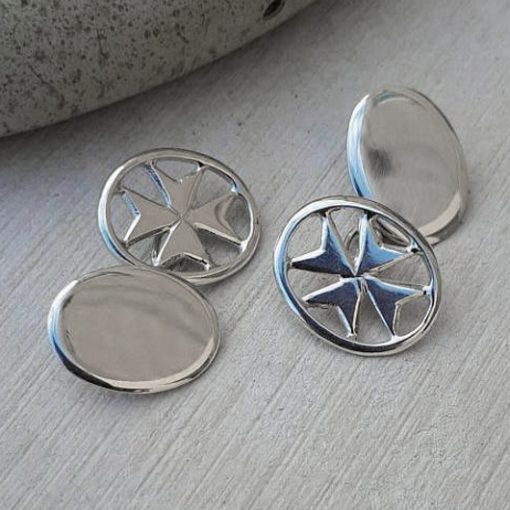 Maltese Cross cuff links Sterling Silver handmade