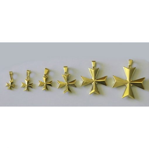 18ct Gold Maltese Cross 3D pendants