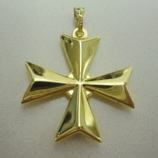 18ct Gold Maltese Cross 3D pendant