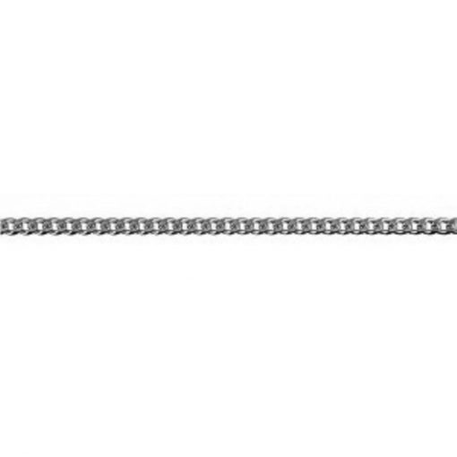 9ct white Gold chain bevelled Curb 2.1mm 50cm