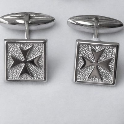 Maltese Cross cufflinks Sterling Silver Square