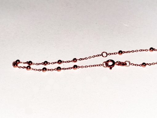 10ct rose Gold rosary beads necklace Italy loop