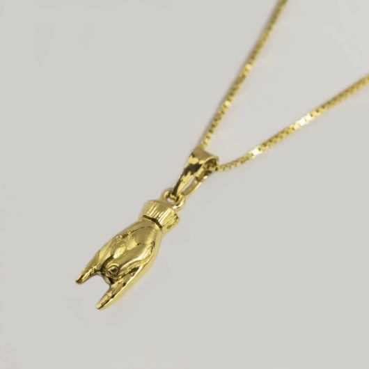 Gold deals fist pendant